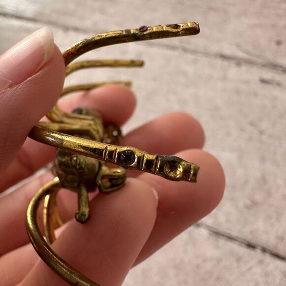 Vintage Art Deco Figural Purple Crystal Body Large Spider Brooch - Picture 5 of 10